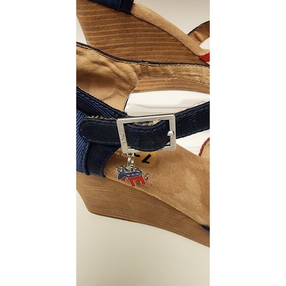 TOMS Women's Strappy Wedge Election Charms Sandals Size 12M Multicolor Red - Picture 14 of 14